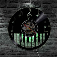 "Keyboard & Notes" Backlit Vinyl Clock