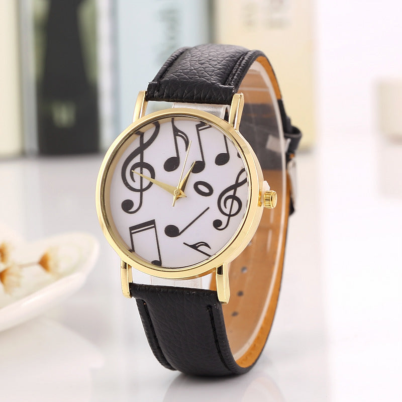 Gold-Colored Music Note Watch