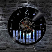 "Keyboard & Notes" Backlit Vinyl Clock