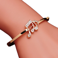 Rose Gold-Plated Crystal Note Bracelet