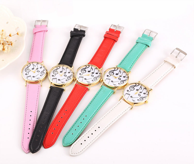 Gold-Colored Music Note Watch