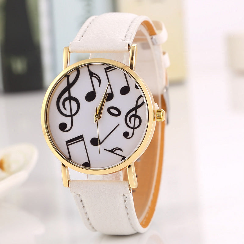 Gold-Colored Music Note Watch