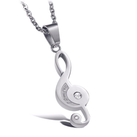 Couples G-Clef Necklace Pair – Shiny