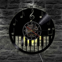 "Keyboard & Notes" Backlit Vinyl Clock