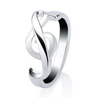 Conductor's Motion G-Clef Silver Ring