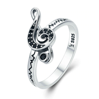 Electrifying Treble Clef Silver Ring