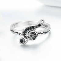 Electrifying Treble Clef Silver Ring