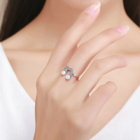 Dazzling Pearl Eighth Note Silver Ring