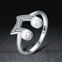 Dazzling Pearl Eighth Note Silver Ring