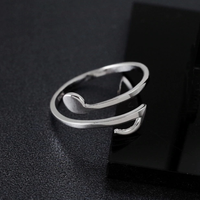 Winding Eighth Note Silver Ring