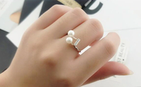 Pearl Eighth Note Sculpture Silver Ring