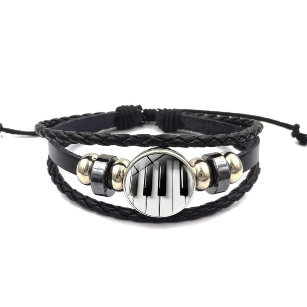 Leather Bracelet With Keyboard Charm
