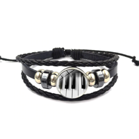 Leather Bracelet With Keyboard Charm