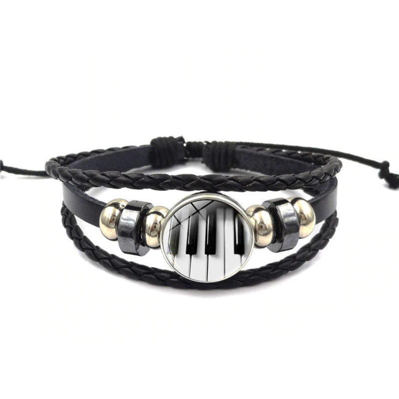 Leather Bracelet With Keyboard Charm
