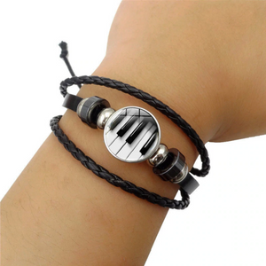 Leather Bracelet With Keyboard Charm