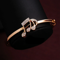 Rose Gold-Plated Crystal Note Bracelet