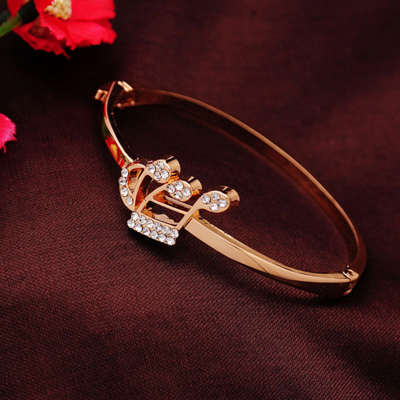 Rose Gold-Plated Crystal Note Bracelet
