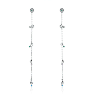 Music Score Silver Drop Earrings