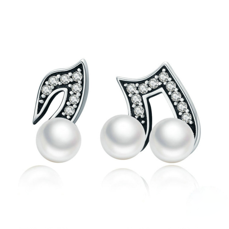 Crystal Calligraphy Eighths Silver Studs