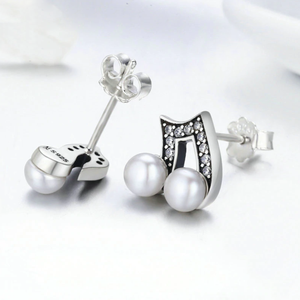 Crystal Calligraphy Eighths Silver Studs
