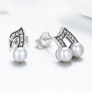 Crystal Calligraphy Eighths Silver Studs