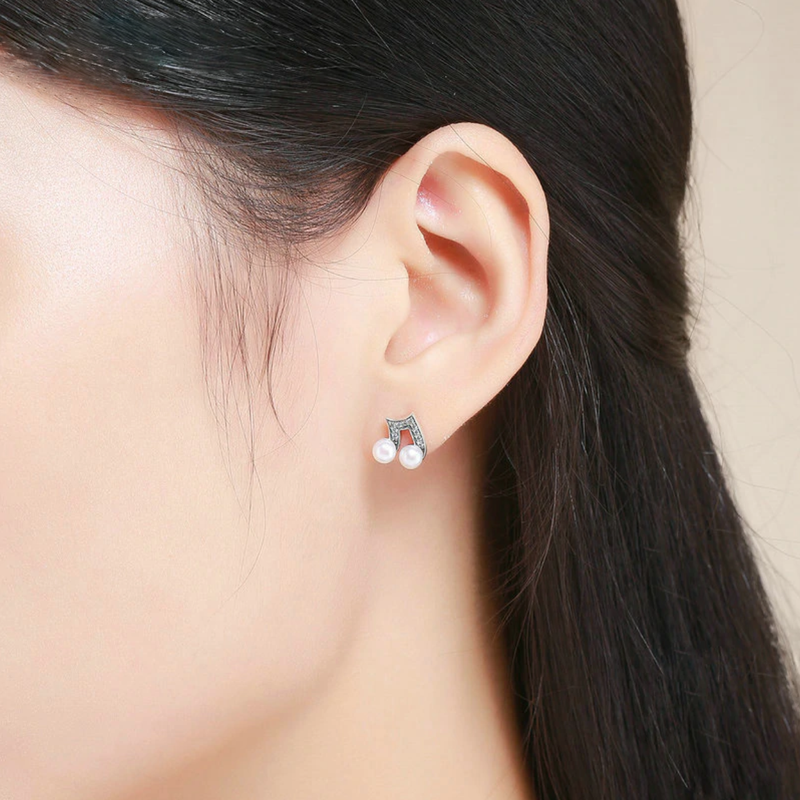 Crystal Calligraphy Eighths Silver Studs