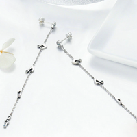 Music Score Silver Drop Earrings