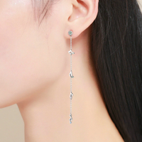 Music Score Silver Drop Earrings