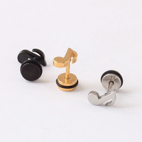 Dainty Eighth Note Ball Screw Earrings