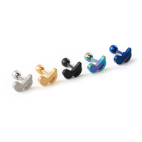 Dainty Eighth Note Ball Screw Earrings