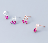 Pink Kiss Music Silver Studs