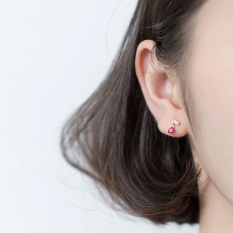 Pink Kiss Music Silver Studs