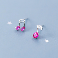 Pink Kiss Music Silver Studs