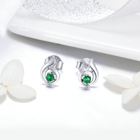 Spiral Swish Zircon Silver Studs