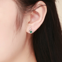 Spiral Swish Zircon Silver Studs