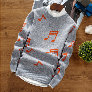 Knitted Sweater With Music Notes