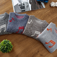 Knitted Sweater With Music Notes