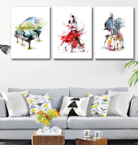 "Lively Trio" 3-Piece Oil Print Series