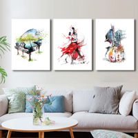 "Lively Trio" 3-Piece Oil Print Series