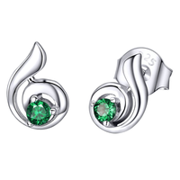 Spiral Swish Zircon Silver Studs