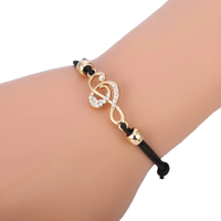 Crystal Treble Clef Rope Bracelet