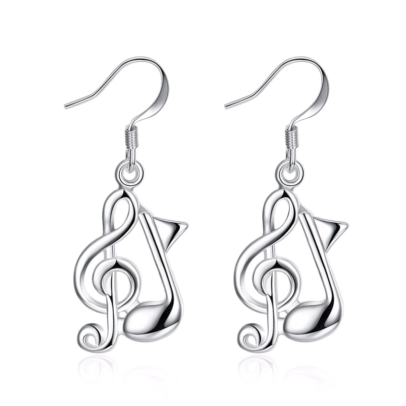 Treble Clef & Eighth Note Drop Earrings