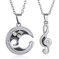 Couples G-Clef Necklace Pair – Black