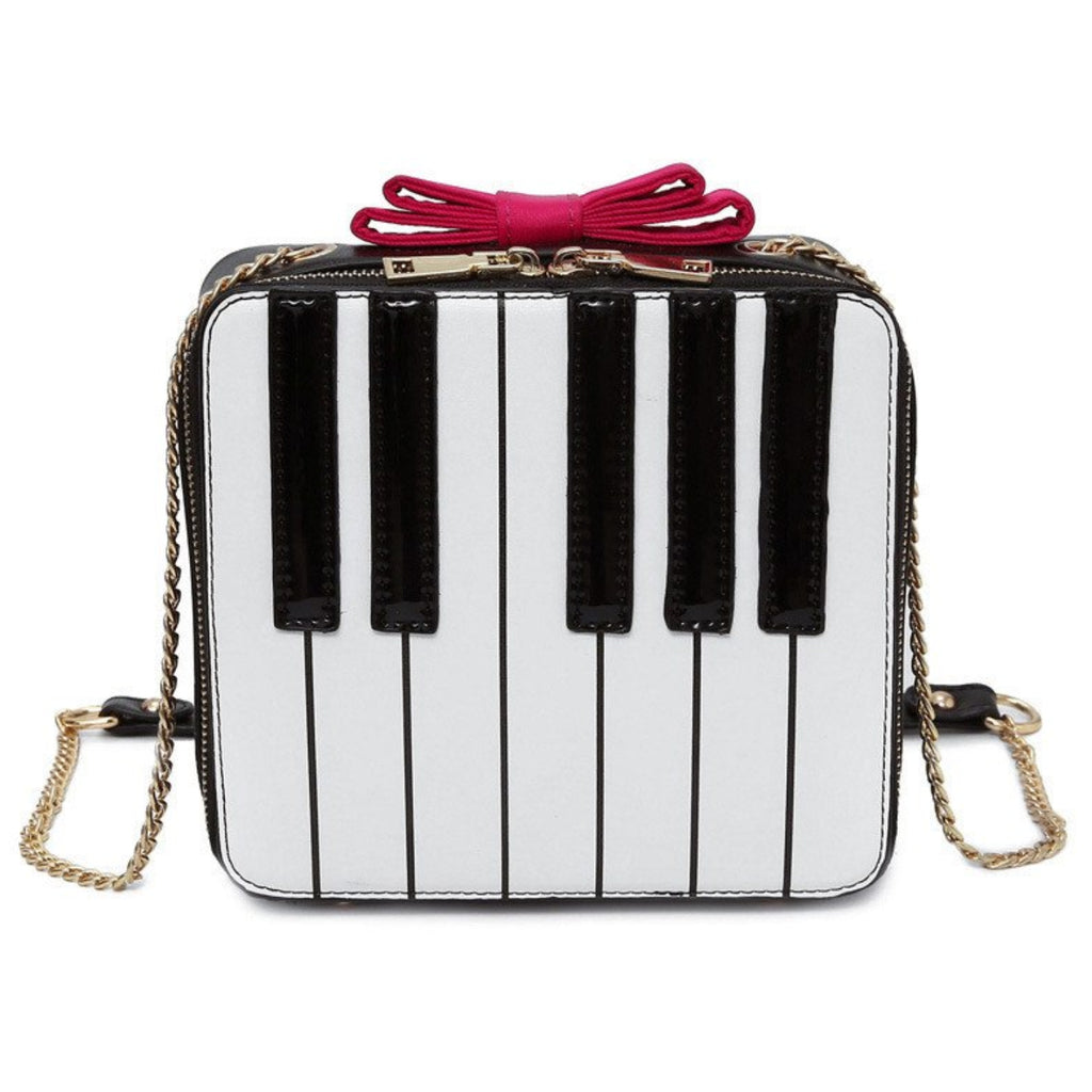 Square Keyboard Purse With Pink Bow