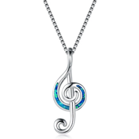 Fire Opal G-Clef Necklace