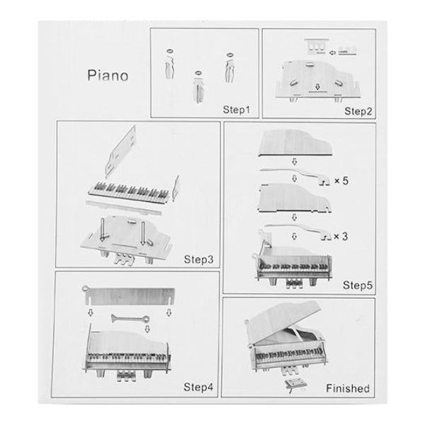 Wooden Piano 3D Puzzle