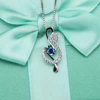 G-Clef Silver Necklace With Color Zirconia