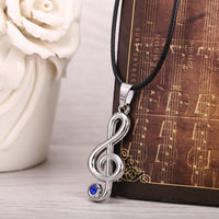 G-Clef Necklace With Leather Band