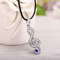 G-Clef Necklace With Leather Band