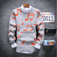 Knitted Sweater With Large Music Notes